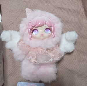 Cute Pink and White Plush Doll